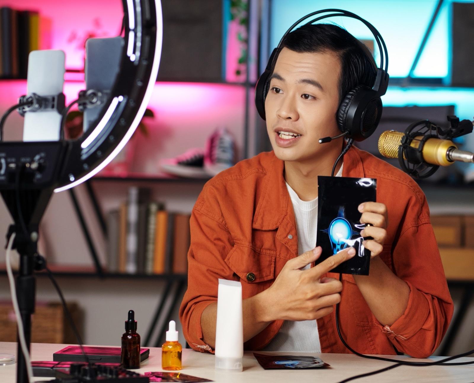 TikTok Shop Amplified - Creator at desk with ring light